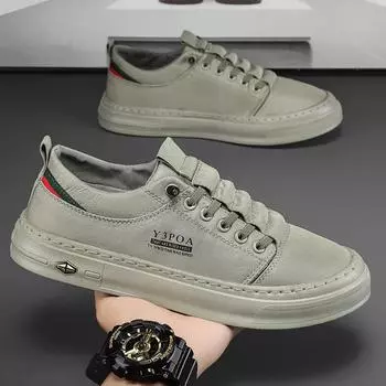 Зеленая повседневная обувь Мужские кроссовки Уличная парусиновая обувь для мужчин Прогулочная обувь Дизайнерская удобная мужская обувь Tenis Hombres 38 зелёный