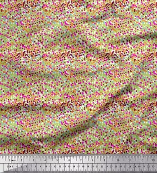 Зеленая японская креп-атласная ткань Soimoi, мазок кисти, абстрактная ткань с принтом, 42 дюйма по метрам 42 Inch Wide - Cotton Voile зелёный