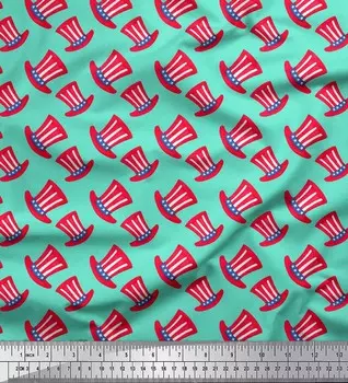 Зеленая японская креп-атласная ткань Soimoi, модная ткань с принтом, 1 метр, 42 дюйма 42 Inch Wide - Poly Crepe зелёный