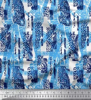 Зеленая японская креп-сатиновая ткань Soimoi, мазок кистью и леопардовая кожа животного, ткань по метрам, 42 дюйма 42 Inch Wide - Poly Crepe розовый