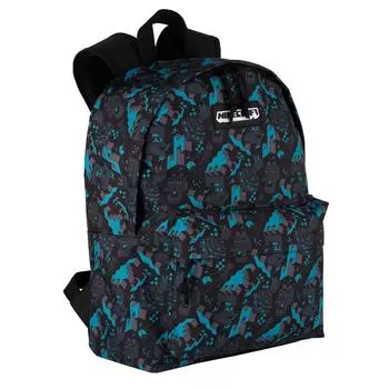 Зеленая разноцветная школьная сумка Minecraft