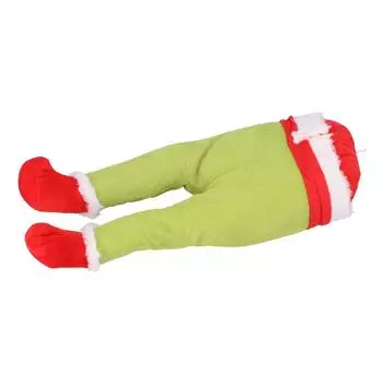 Зеленая рождественская ножка, ножка эльфа, ножка Санты, мягкая ножка, украшение на рождественскую елку, ножка для украшения двери