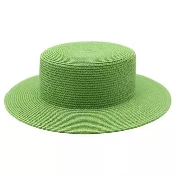 Зеленая соломенная шляпа женская шляпа Sky Flat Top Top шляпа пляжная шляпа для отдыха на море соломенная шляпа знаменитости в Интернете шляпа от солнца M56-58cm небесно-голубой