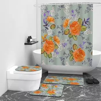 Зеленая свежая цифровая печать занавеска для душа ванная комната душ водонепроницаемый экран W90cm*L180cm