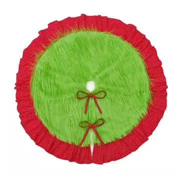 Зеленая юбка в виде рождественской елки, плюшевая юбка в виде елки, большой коврик в виде праздничной елки с оборкой для украшения дома 102cm зелёный