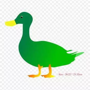 Зеленая утка, утка, кряква, термопереносная печать, виниловые нашивки, наклейки для одежды, аппликации «сделай сам», моющиеся нашивки