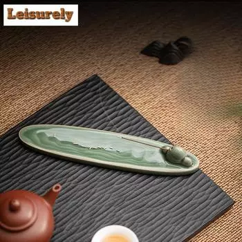 Зеленая водная глазурь благовония чайная церемония курильница маленькие украшения дзен сандаловая печь домашняя линия благовоний сиденье из агарового дерева