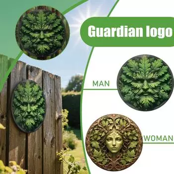 Зеленая женщина металлический знак, графический принт садовая открытка, забавный садовый знак One Size