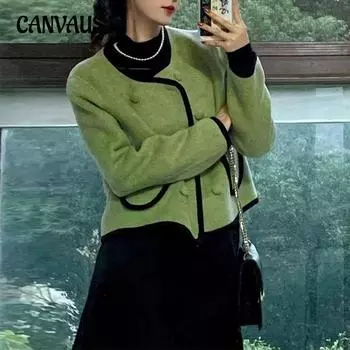 Зеленая женская осенне-зимняя короткая часть небольшой ароматной ветровки S зелёный