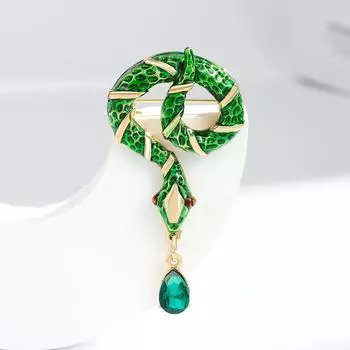Зеленая змея брошь зодиакальное животное змея кулон булавка брошь женское пальто куртка аксессуары