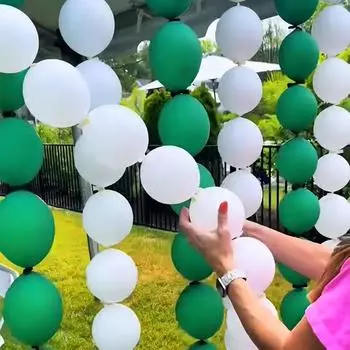Зелено-белая цепочка для воздушных шаров, уличный декор для вечеринки, длинная цепочка, декор для дня рождения, детский душ, латексная цепочка для воздушных шаров