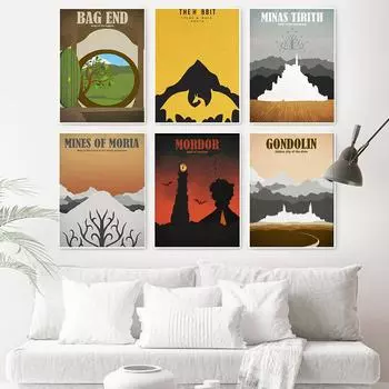 Зеленое дерево, земля теней, принт, винтажная художественная живопись, путешествия, фильм, ретро постер, пейзаж, холст, Настенная картина, домашний декор 21cm30cm NoFrame