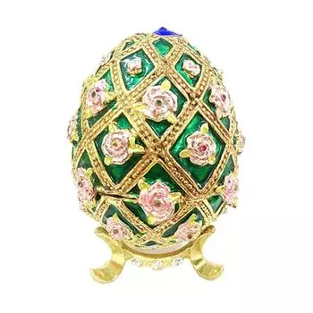 Зеленое пасхальное яйцо, эмалированная шкатулка для драгоценностей, органайзер, сувениры для помолвки и свадьбы as described