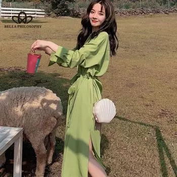 Зеленое платье Agaro, весенне-осеннее французское платье, элегантное платье феи, супер феи Мори, женское модное платье S оранжевый