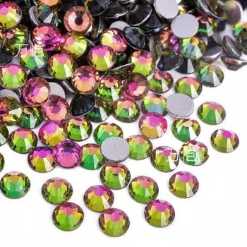 Зеленое плоскодонное алмазное сверло для ногтей, стеклянный кристалл с серебряным дном, аксессуары для чехлов для мобильных телефонов, наклейка, алмазные украшения своими руками, стразы, аксессуары ss6 (diameter 1.9-2) 1440 pcs/bag