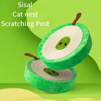 Зеленое яблоко, дизайнерская кошачья когтеточка, картонная кровать, диван для домашних кошек, кошачья когтеточка, гофрированная длинная когтеточка для кошек Green apple