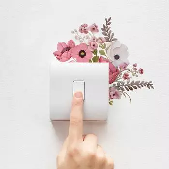 Зеленое растение цветок переключатель паста спальня гостиная крыльцо украшает декоративная наклейка на стену 16*18CM/fun-kg5