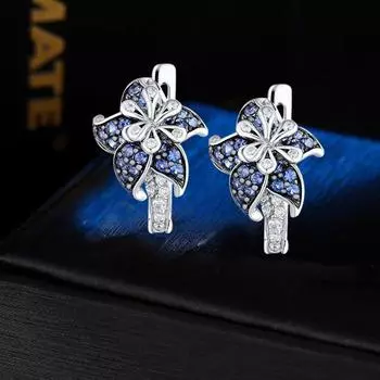 Зеленоватый цветок лилии сплав красивые 1 пара аксессуары серьги-гвоздики 13mm