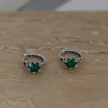 Зеленые бриллиантовые серьги-пряжки, женская мода, простые, темпераментные, ретро, оливково-зеленые серьги, серьги во французском стиле, холодный ветер