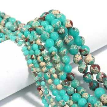 Зеленые бусины ShouShan из змеиной кожи, круглые каменные бусины для изготовления ювелирных изделий, браслет «сделай сам», 15 дюймов, нить 6/8/10 мм, модные аксессуары Dia 6mm