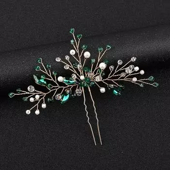 Зеленые гребни для волос для женщин, аксессуары для волос, свадебные головные уборы, заколки для волос