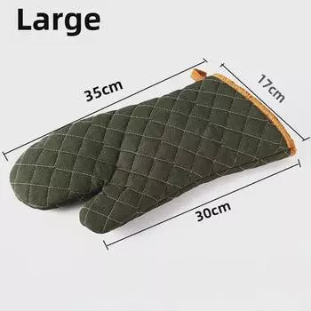 Зеленые хлопковые термостойкие перчатки для микроволновой печи - большие