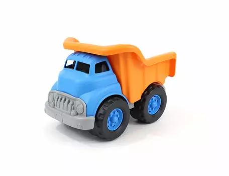 Зеленые игрушки, игрушечный автомобиль, игрушечный автомобиль, посудомоечная машина из ПВХ, переработанный, сделанный в грузовике xx, синий/оранжевый — игра, навыки, BPA, фталаты, бесплатно, безопасно,