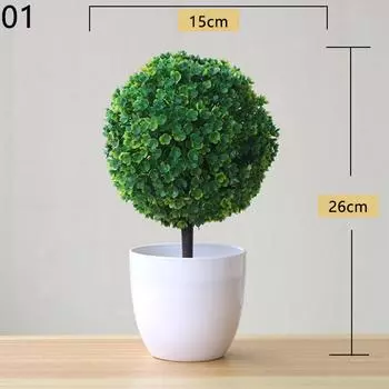 Зеленые искусственные растения бонсай маленькое дерево трава цветок бонсай в горшке Рождество Хэллоуин Свадьба Новый год домашний декор