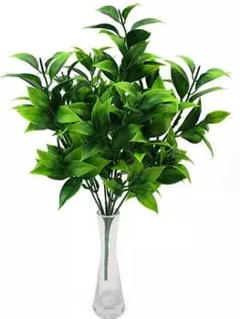 зеленые искусственные растения для садовых кустов, искусственная трава, эвкалипт, оранжевые листья, искусственное растение для украшения дома, магазина зелёный