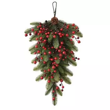 Зеленые красные фрукты украшения Рождественские украшения подвесные перевернутые зеленые настенные украшения