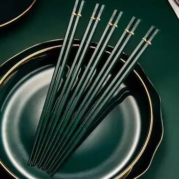 Зеленые палочки для еды, суши, лапша, палочки для еды, корейская посуда, набор столовых приборов, кухонные принадлежности для бара, инструменты для приготовления пищи 1Pair зелёный