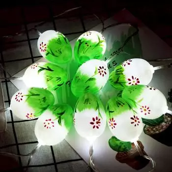 Зеленые пасхальные гирлянды, декоративные светильники, 10 светодиодов, тип батареи 1,65 м розовый