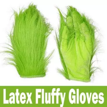 Зеленые перчатки с пушистым костюмом для косплея, аксессуары, подарки зелёный