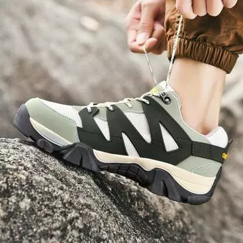 Зеленые походные ботинки для мужчин, дышащие, мужские треккинговые ботинки, оригинальные повседневные кроссовки, мужские скальные ботинки zapatillas de hombre 39