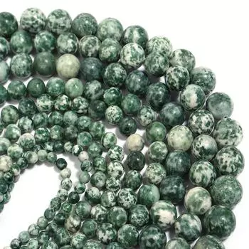 Зеленые точечные круглые свободные каменные бусины-разделители для изготовления ювелирных изделий 4/6/8/10/12 мм DIY Подвески Браслеты Dia 4mm