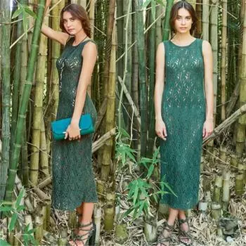 Зеленые трикотажные пляжные платья Pareo de Plage Swimsuit cover Up Пляжная одежда Pareos de Playa One Size зелёный