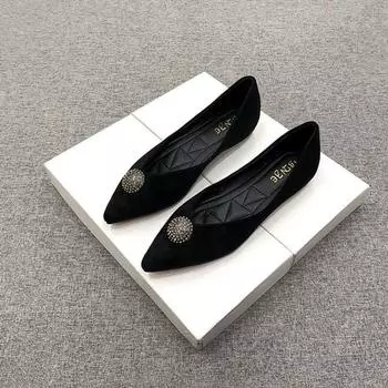 Зеленые туфли с острым носком на низком каблуке, элегантные женские 2024, черные мокасины, женская летняя обувь, обычная кожа, повседневный шик, точка 34