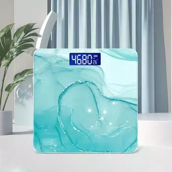 Зеленые умные весы для дома для измерения веса, цифровые напольные весы, легко читаемый ЖК-дисплей, красивый рисунок зелёный