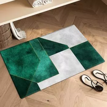 Зеленый абстрактный геометрический губчатый коврик 40x60/50x80/60x90/80x120 см нескользящий фланелевый коврик для ванной комнаты кухни спальни 40x60cm