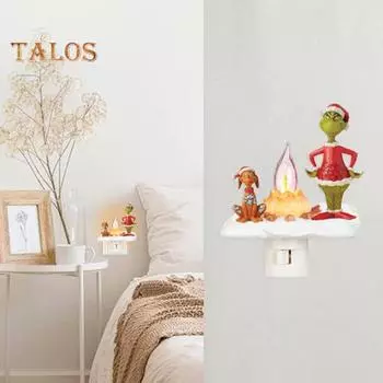 Зеленый эльф костер мерцающий свет рождественский светодиодный искусственный костер зеленый волос эльф щенок девочка ночник домашний спальня прикроватное украшение орнамент US Plug A