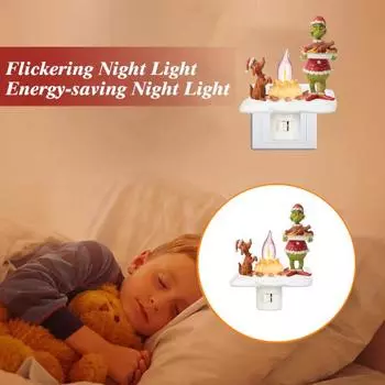 Зеленый эльф костер мерцающий свет рождественский щенок эльфа с зелеными волосами светодиодное пламя ночь A