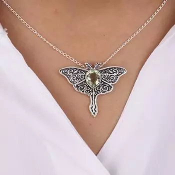 Зеленый Аметист Драгоценный Камень 925 Стерлинговое Серебро Ювелирные Изделия Винтажный Подвеска 1.2 Подарок CP-31-15