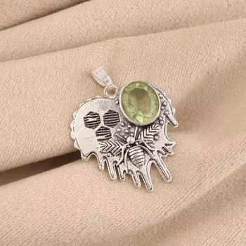 Зеленый Аметист Драгоценный Камень 925 Стерлинговое Серебро Ювелирные Изделия Ручной Работы Подвеска Пчела 1.49 CP-28-15