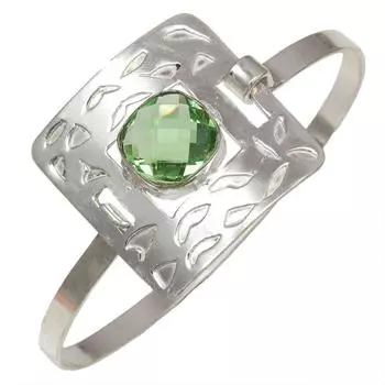 Зеленый аметист драгоценный камень ручной работы серебряные ювелирные изделия браслеты-манжеты 7 регулируемые