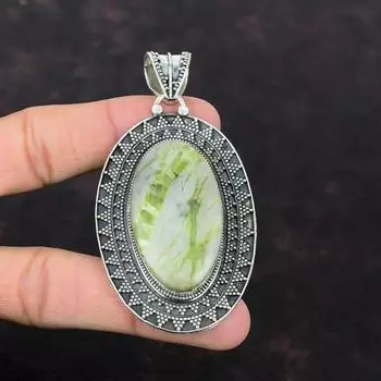 Зеленый арагонитовый кулон из стерлингового серебра 925 пробы, винтажные ювелирные изделия ручной работы, очень красивый кулон с драгоценным камнем, подарок для него, новейший дизайн ювелирных изделий