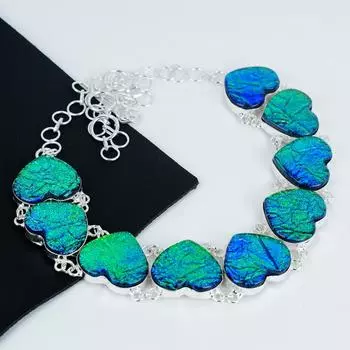 Зеленый австралийский триплет опал драгоценный камень ручной работы серебро 925 пробы гальванопластика ожерелье, зеленый опал сердце серебро для жены унисекс ожерелье 20 зелёный