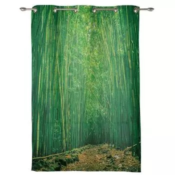 Зеленый бамбуковый оконный занавес для спальни, домашний декор, гостиная, фон, занавеска, кухонная занавеска 135W x 60H(cm) x1