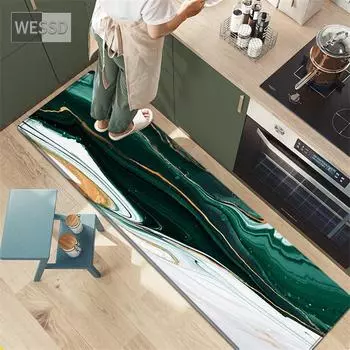 Зеленый Белый Коврик с Абстрактной Живописью Для Кухни Пол Маленькая Гостиная Ковер Мягкий Модный Коврик Для Спальни Коврик Для Ванной Комнаты 40x60cm