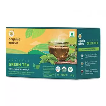 Зеленый чай Ассам (20 пак, 2 г), Organic Green Tea, Organic Tattva