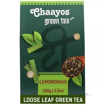 Зеленый чай Chaayos Lemongrass | Чай с лемонграссом | Листовой листовой чай | Повышение иммунитета - 100 грамм [50 чашек] | Зеленый чай с антиоксидантами | Зеленый чай